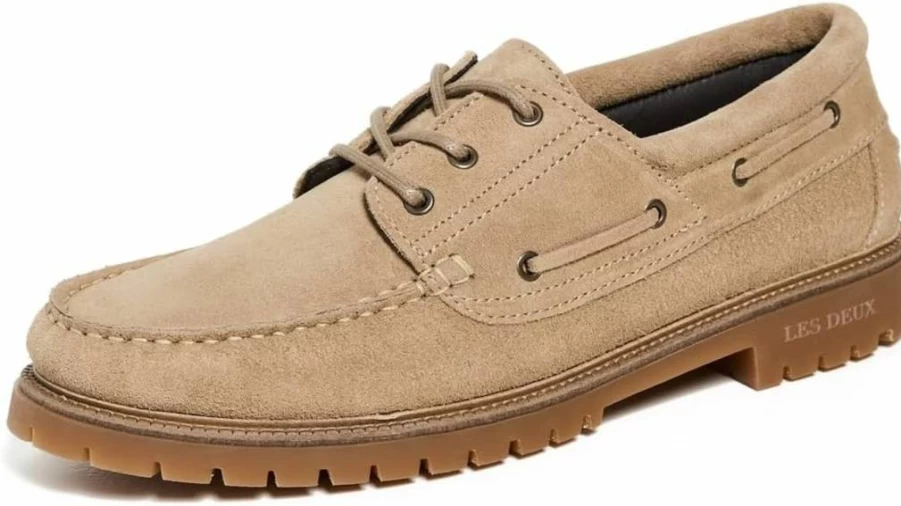 Les Deux Men's Taylor Suede Boat Shoes - Premium Leather Casual Loafers for Men