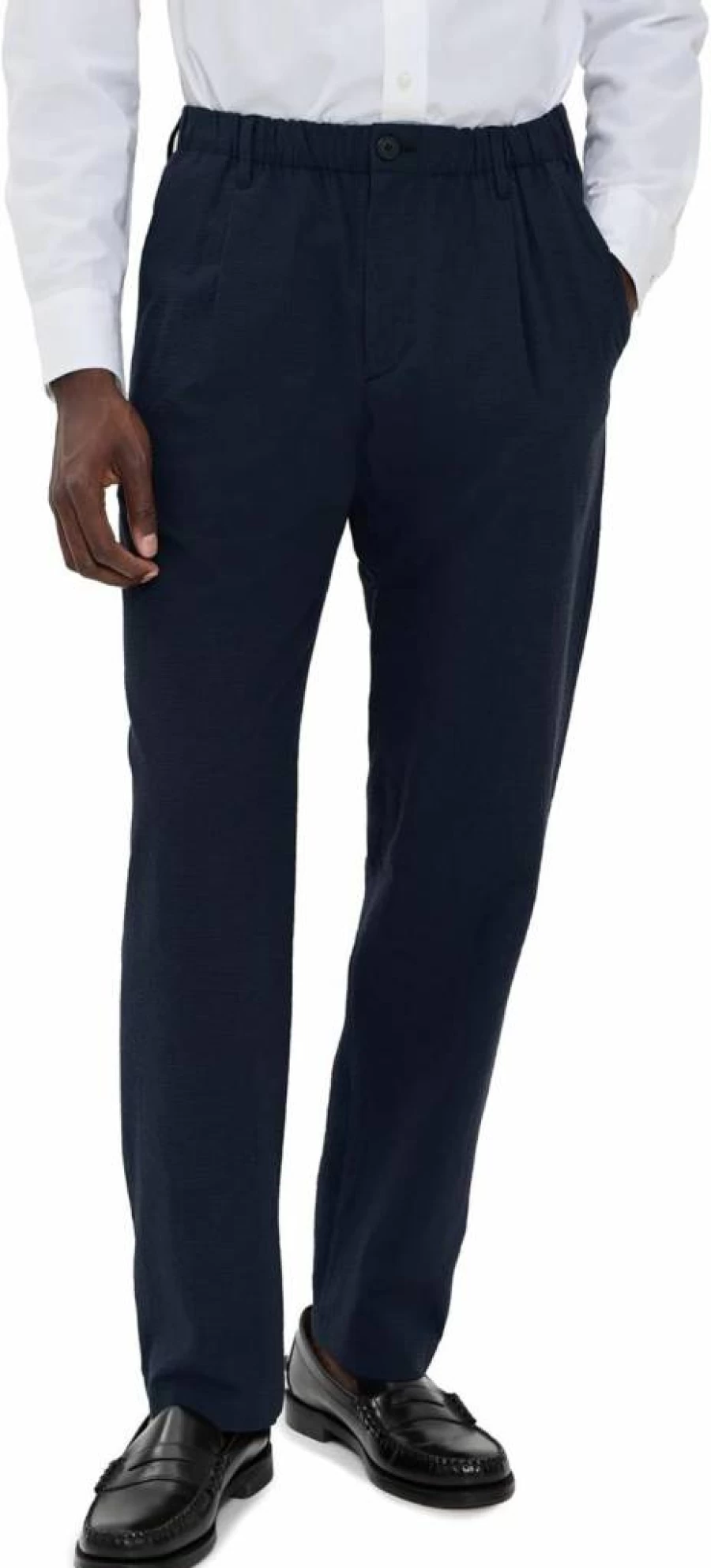 Club Monaco Men's Stretch Seersucker Pants - Comfortable Elastic Waist Summer Trousers