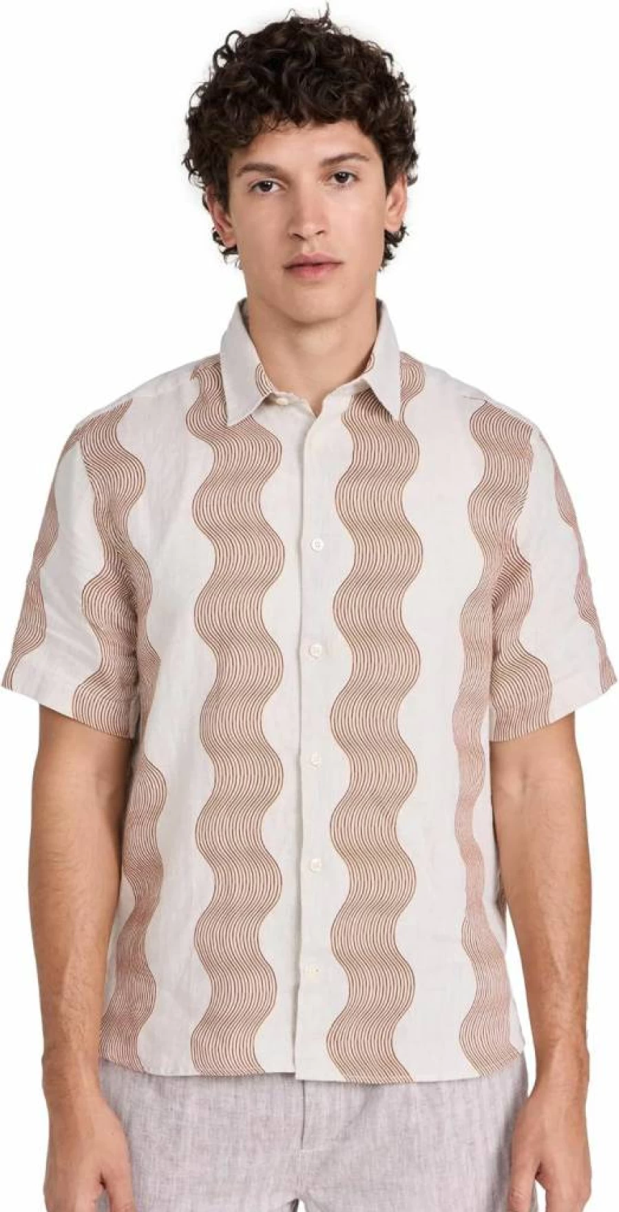 Frescobol Carioca Men's Castro Duo Cabana Striped Shirt - Casual Summer Beachwear