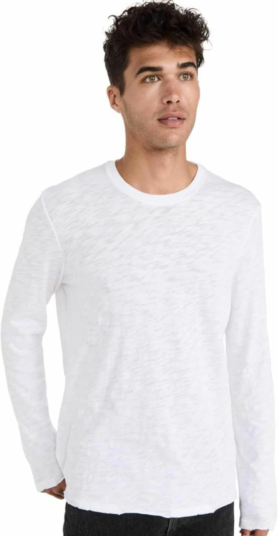 Anthony Thomas Melillo Men's Slub Jersey Destroyed Wash Crew Neck T-Shirt – Distressed Vintage Tee