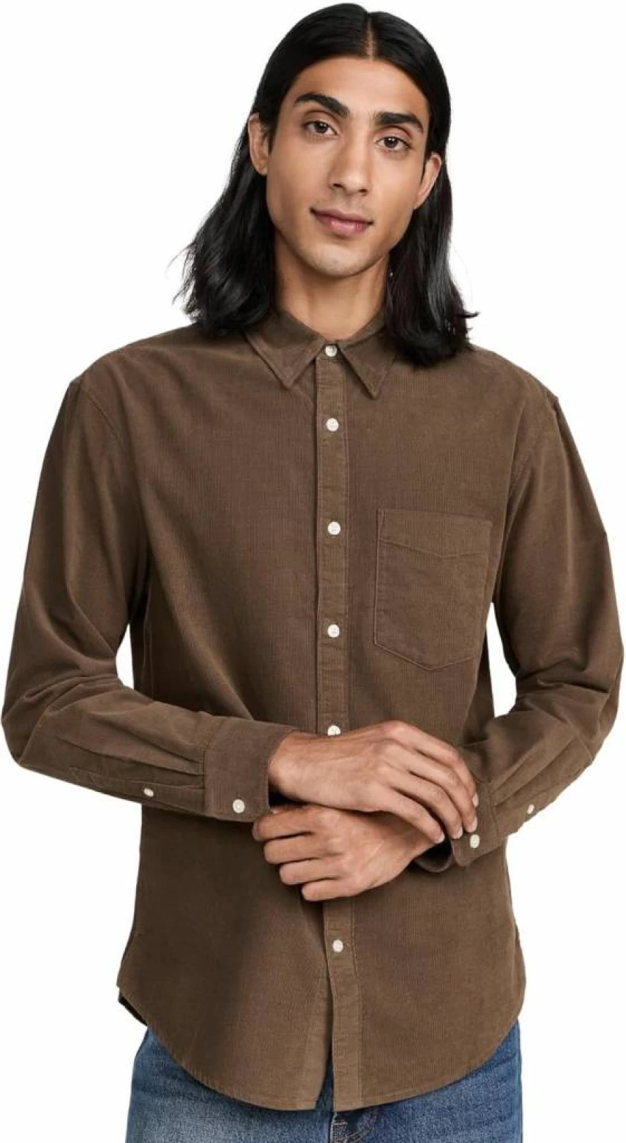 Club Monaco Men's Slim Fit Pinwale Corduroy Button-Down Shirt