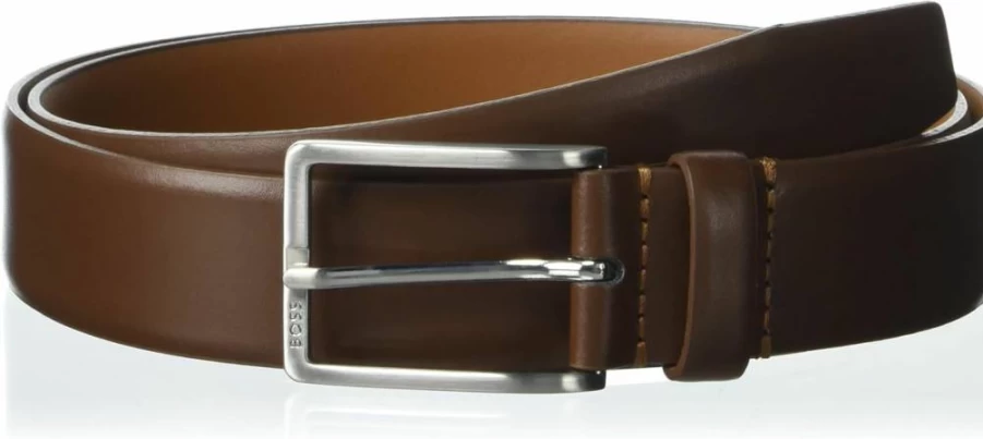 BOSS Men's Genuine Smooth Leather Belt - Premium Dress Belt for Men - Classic Stylish Buckle Design