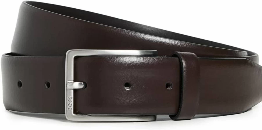 BOSS Men's Genuine Smooth Leather Belt - Premium Dress Belt for Men - Classic Stylish Buckle Design