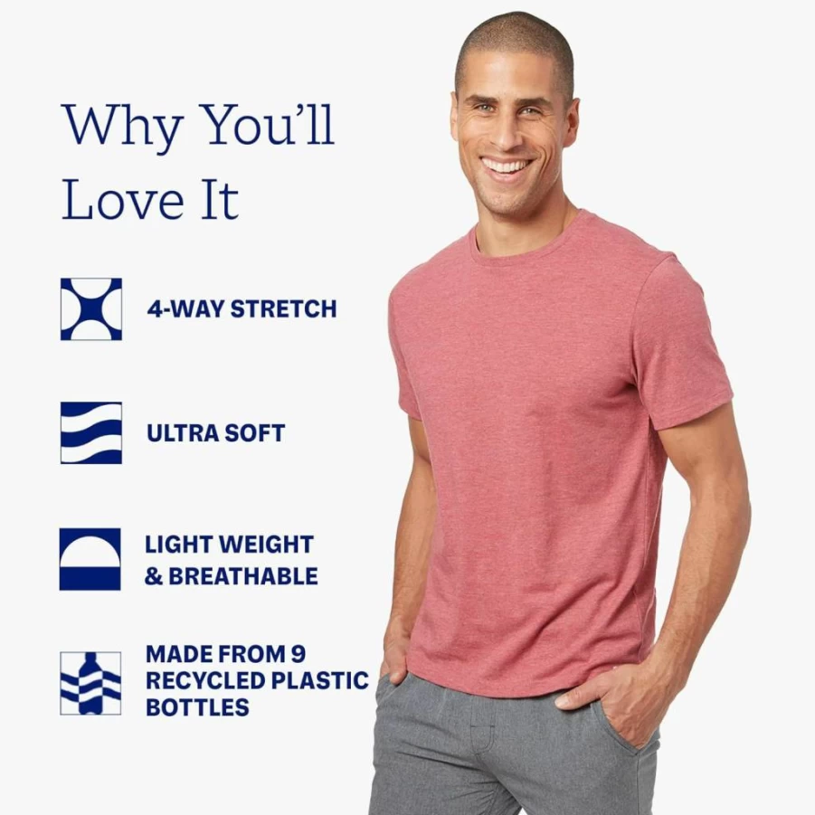 Fair Harbor Men's Kismet Tee - Ultra-Soft, Lightweight, Breathable T-Shirt for Everyday Wear - Trim Fit Casual Top