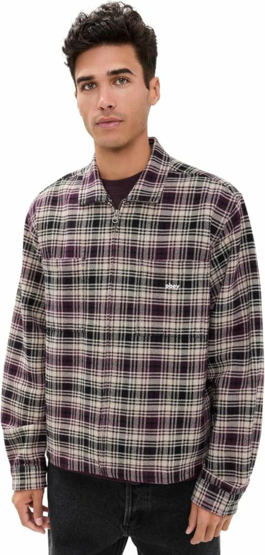 OBEY Men's Alton Zip-Up Shirt Jacket - Casual Streetwear Style