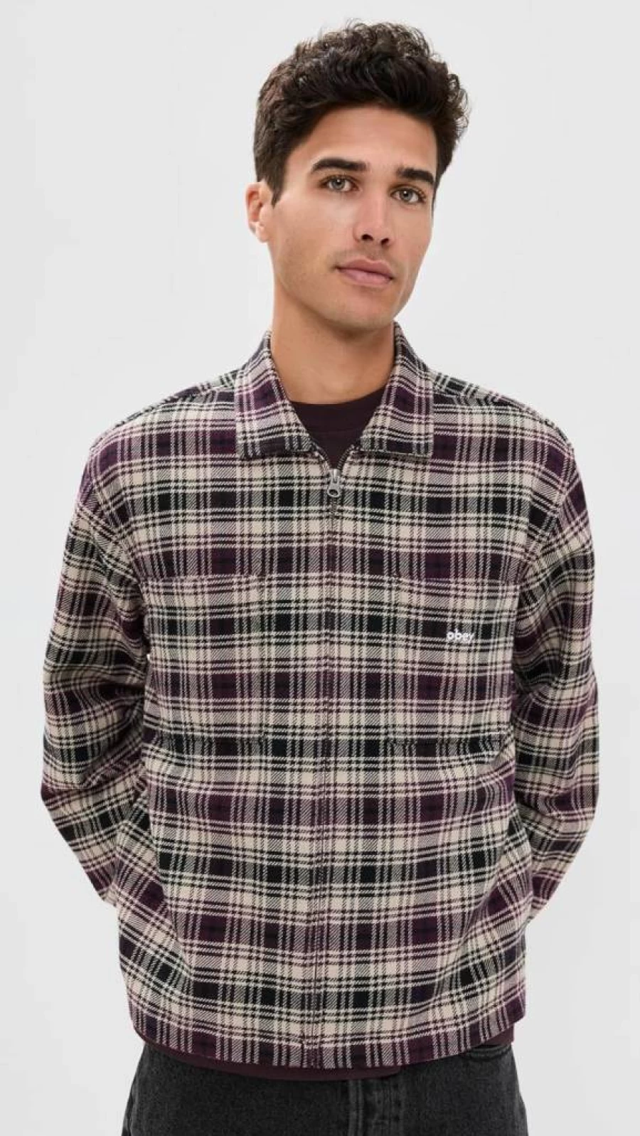 OBEY Men's Alton Zip-Up Shirt Jacket - Casual Streetwear Style