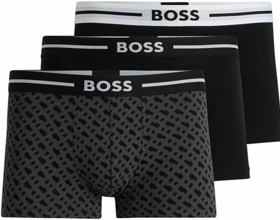 BOSS Men's Premium 3-Pack Cotton Classic Fit Underwear Trunks