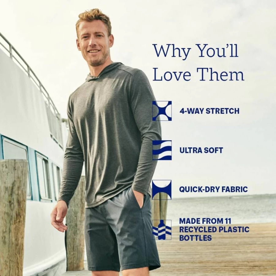 Fair Harbor Men's 8-Inch Athletic Shorts with Liner - Quick-Dry, Flexible Gym & Casual Shorts for Men
