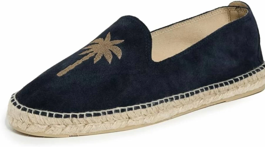 Manebi Men's Handmade Embroidered Suede Espadrilles – Classic Comfortable Summer Shoes