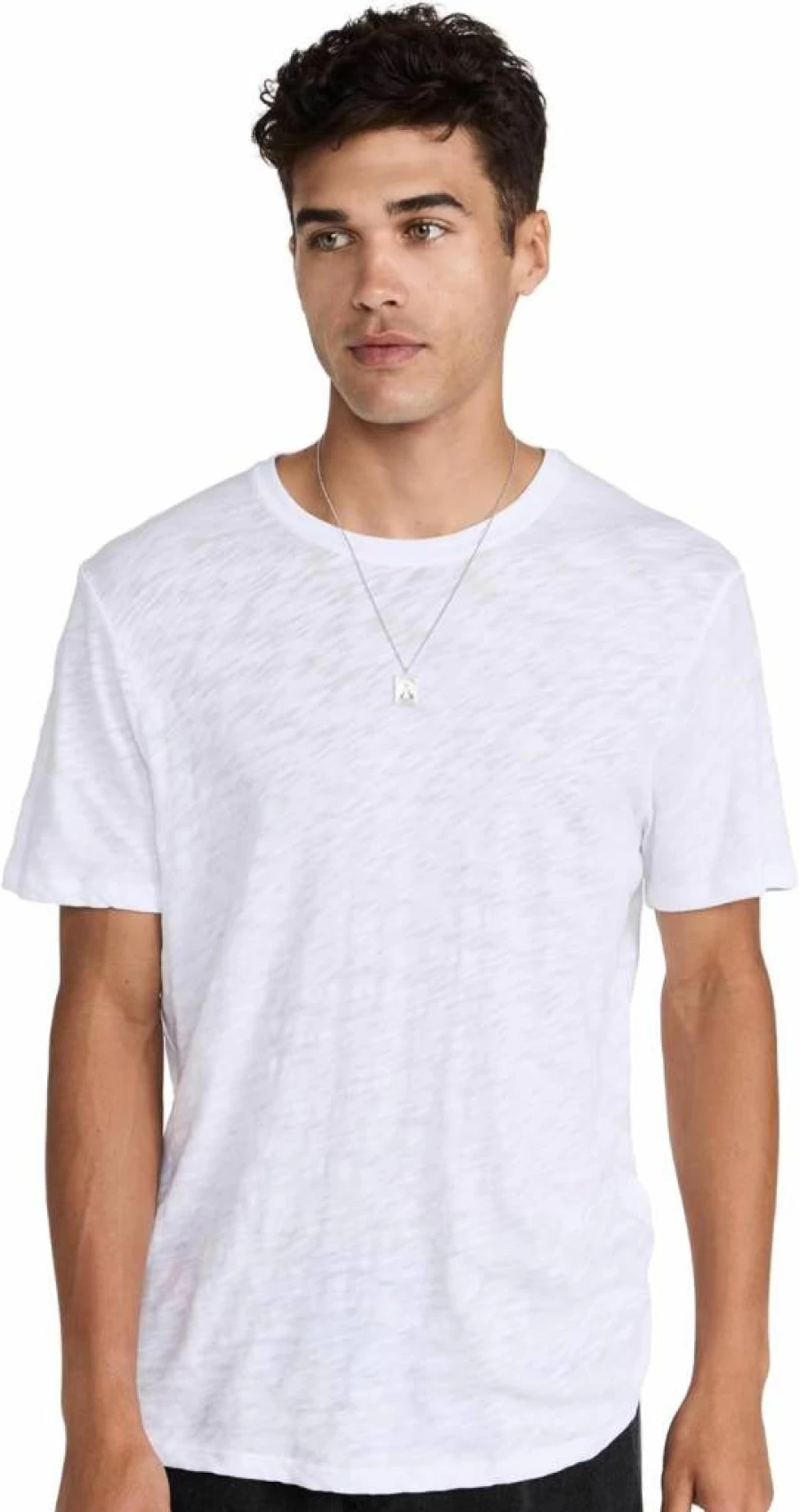 Anthony Thomas Melillo Men's Slub Short Sleeve Crew Neck T-Shirt – Relaxed Fit Cotton Tee