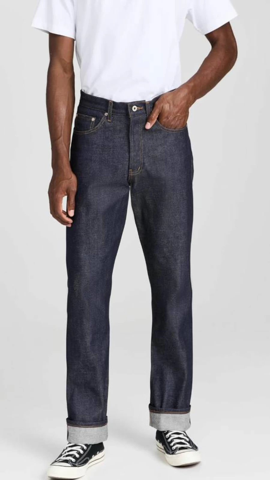 Naked & Famous Denim Men's True Guy Selvedge Jeans - Dirty Fade Raw Denim for Men