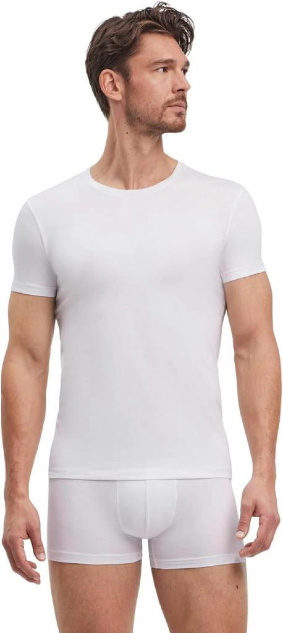 FALKE Men's Comfort Round Neck T-Shirt 2-Pack - Soft Cotton Daily Wear Essential
