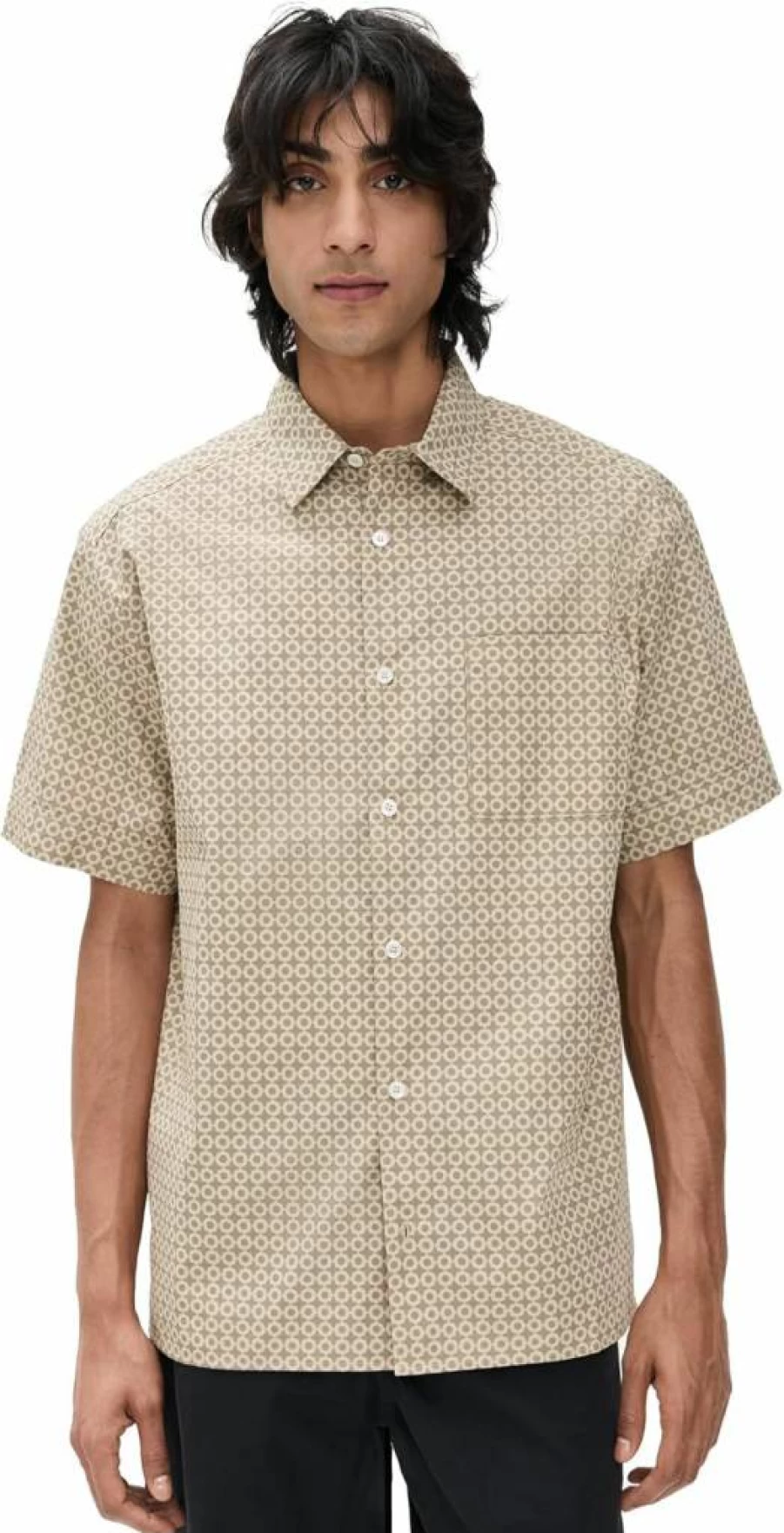 APC Men's Ross Printed Shirt - Casual Short Sleeve Button-Up Top