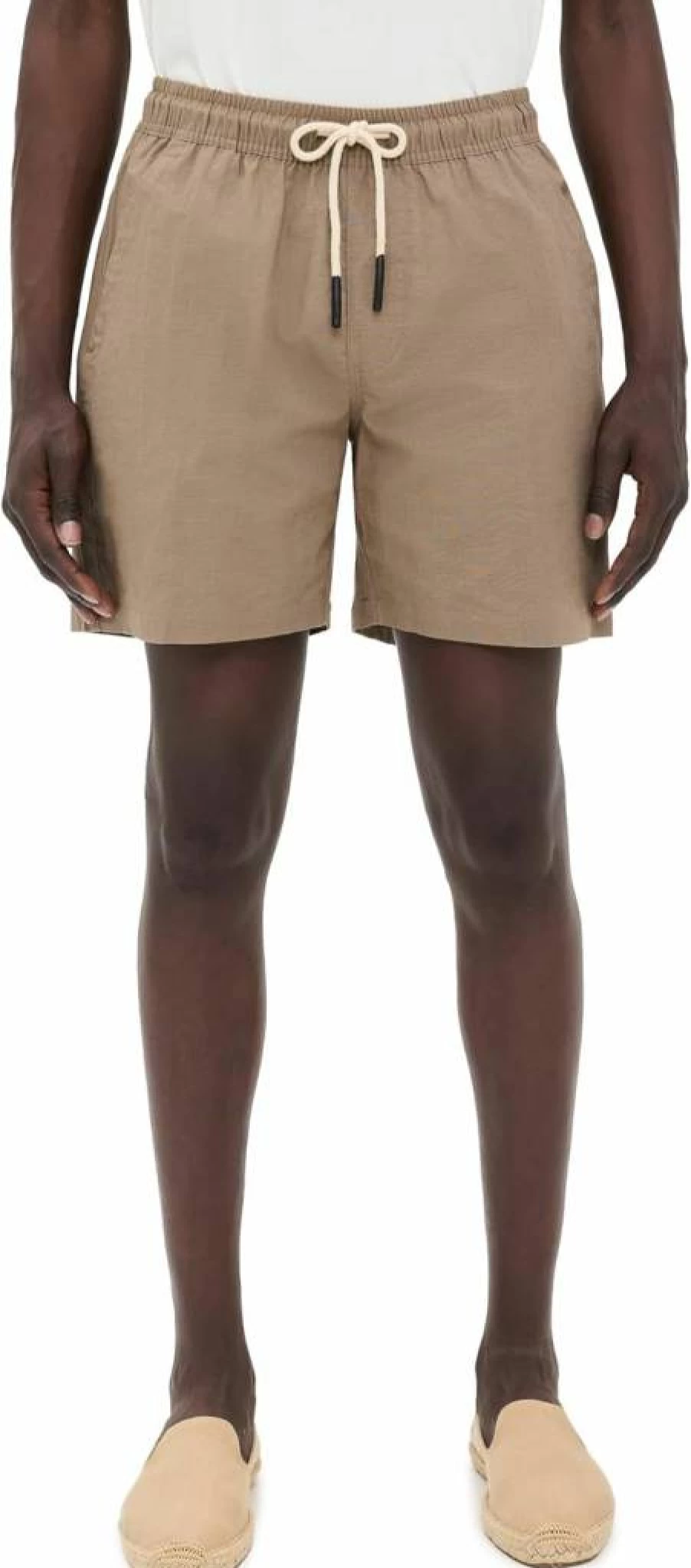 OAS Men's Taupe Linen Shorts - Lightweight Summer Casual Shorts for Men