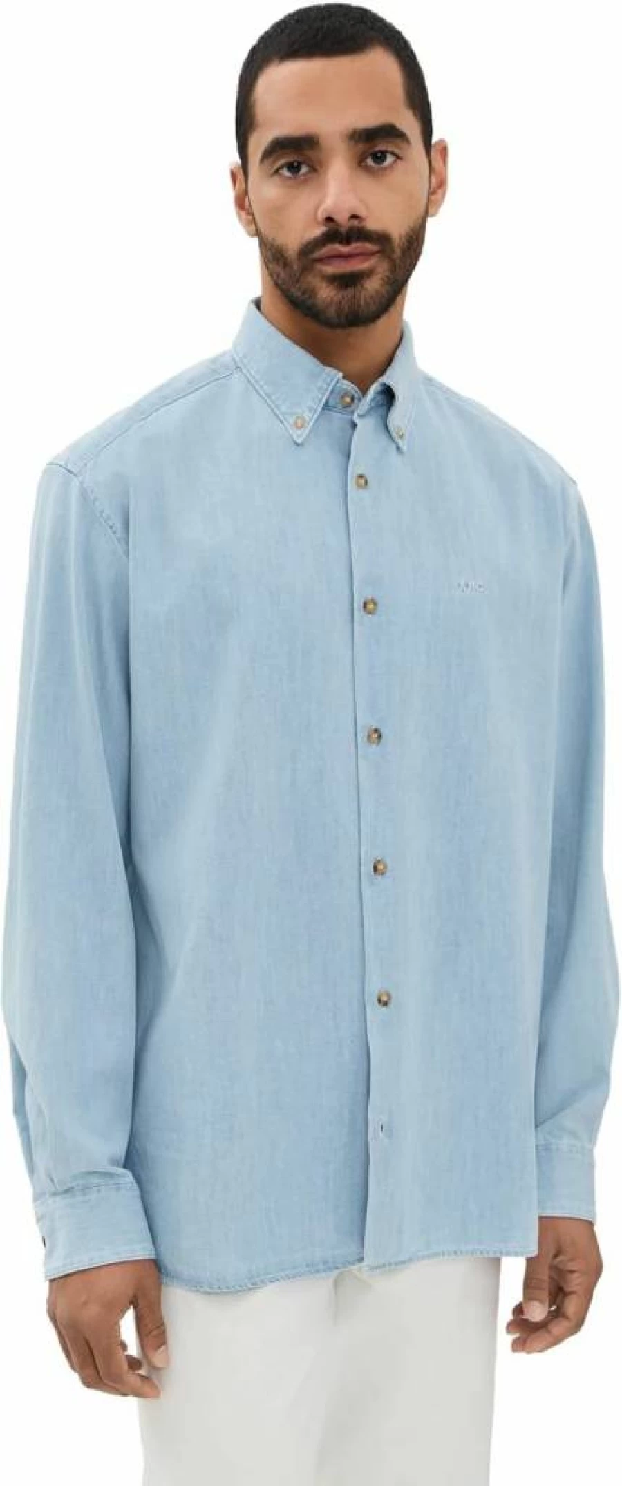 APC Men's Mathias Denim Shirt - Classic Blue Denim Button-Up for Men
