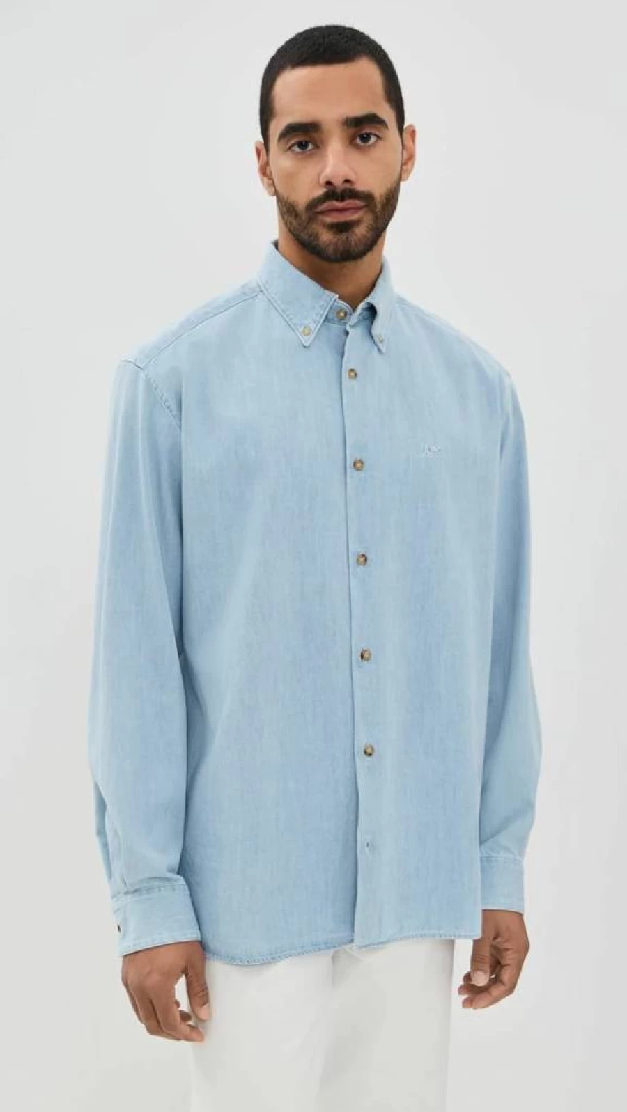 APC Men's Mathias Denim Shirt - Classic Blue Denim Button-Up for Men