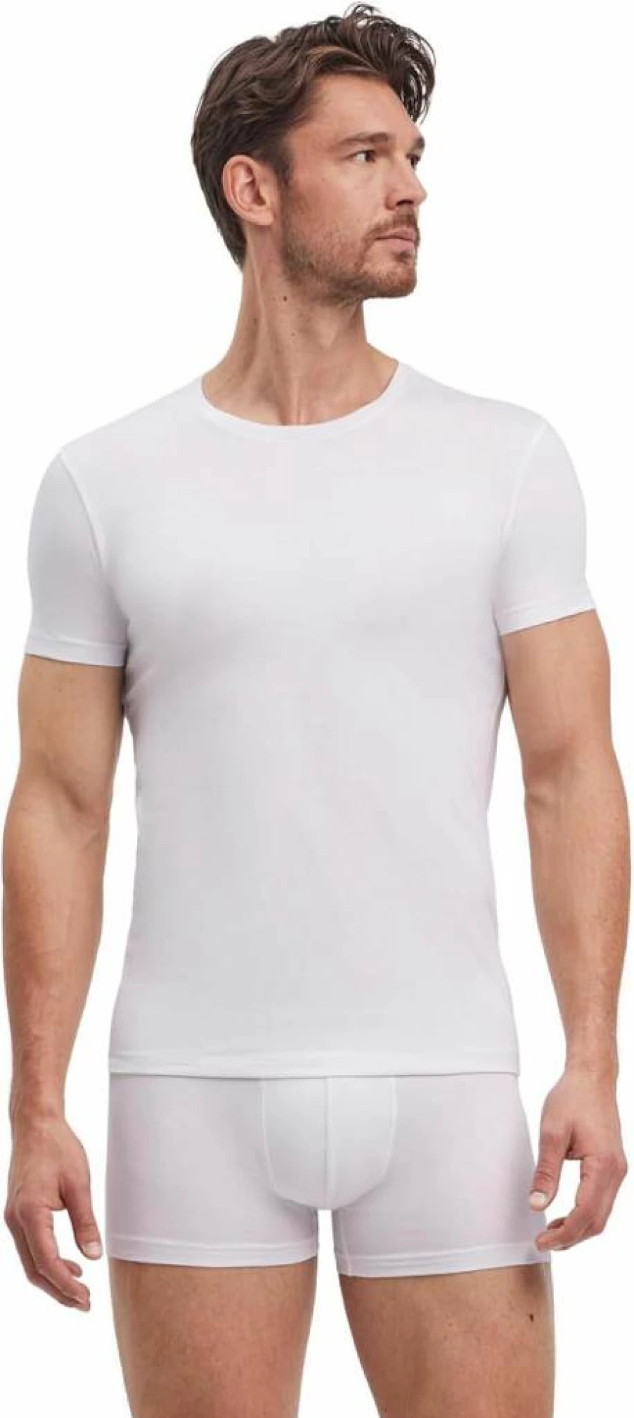 FALKE Men's Comfort Round Neck T-Shirt 2-Pack - Soft Cotton Daily Wear Essential