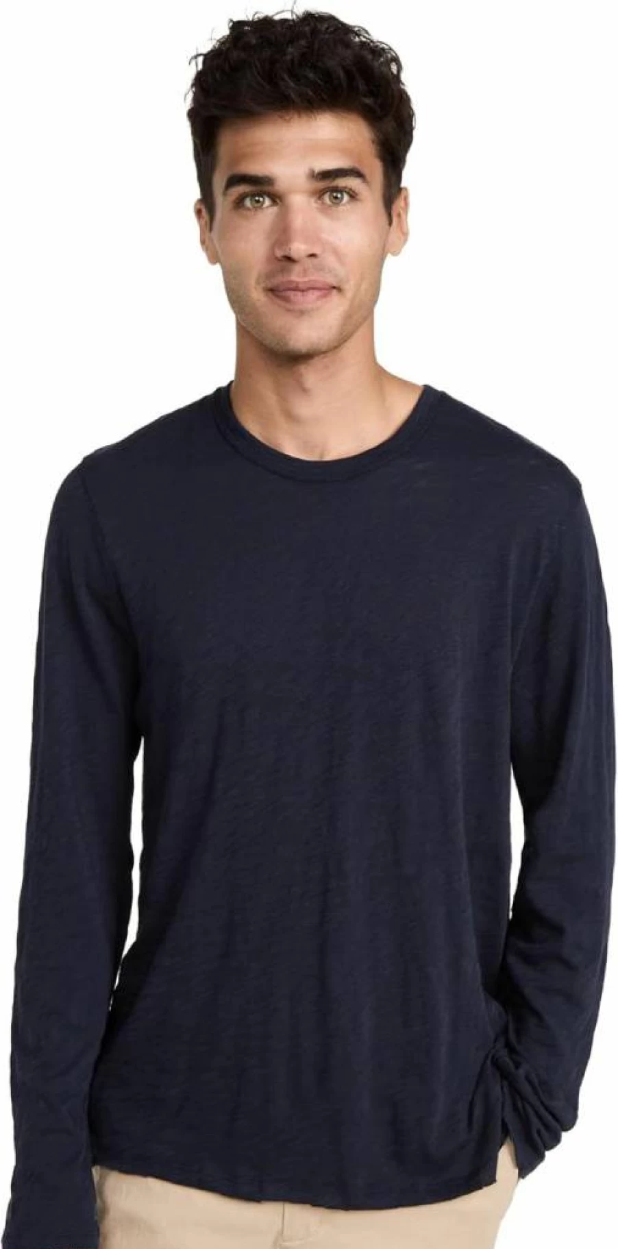 Anthony Thomas Melillo Men's Slub Jersey Destroyed Wash Crew Neck T-Shirt – Distressed Casual Tee
