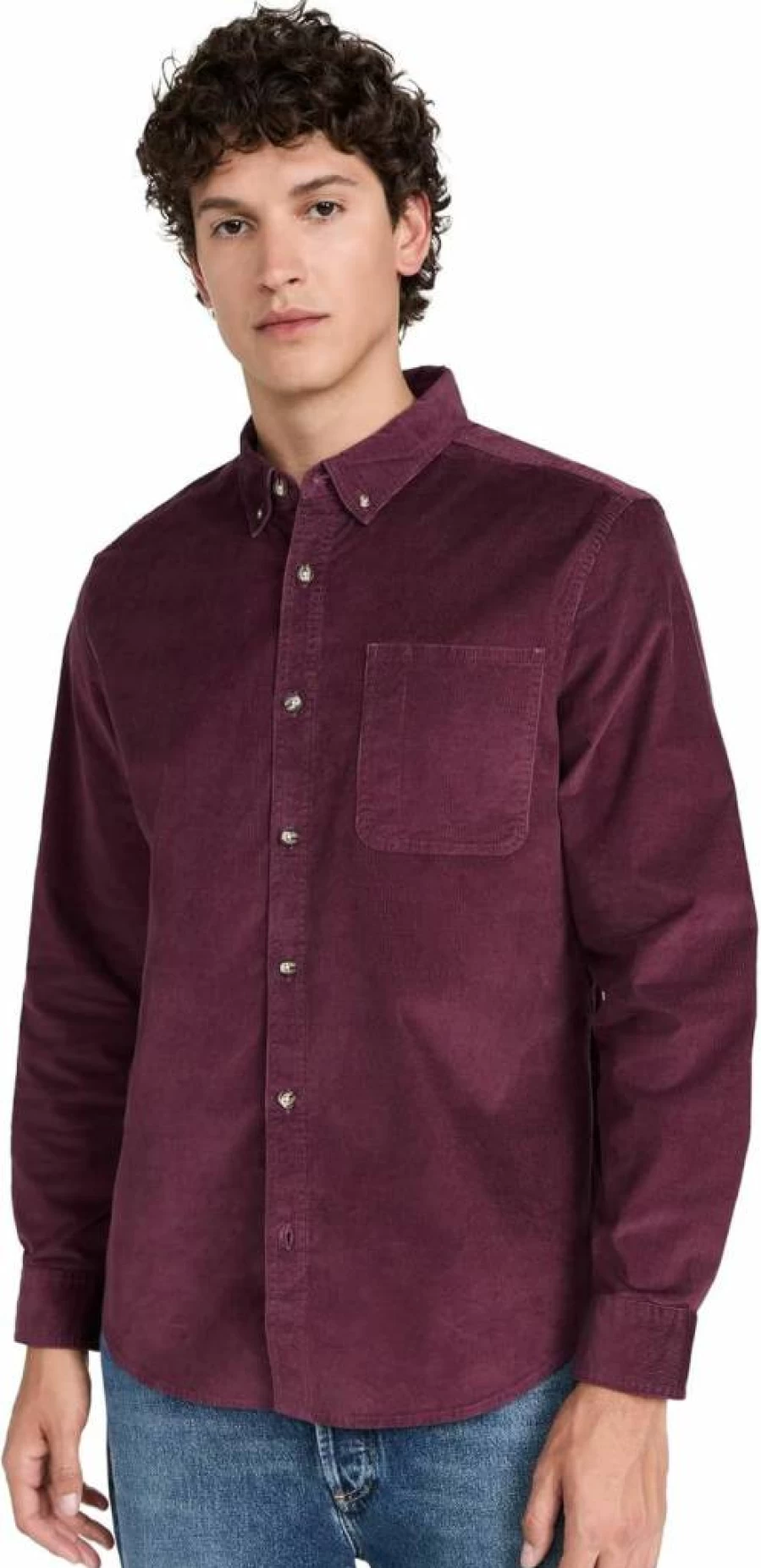 Fair Harbor Stretch Burgundy Corduroy Shirt for Men & Women