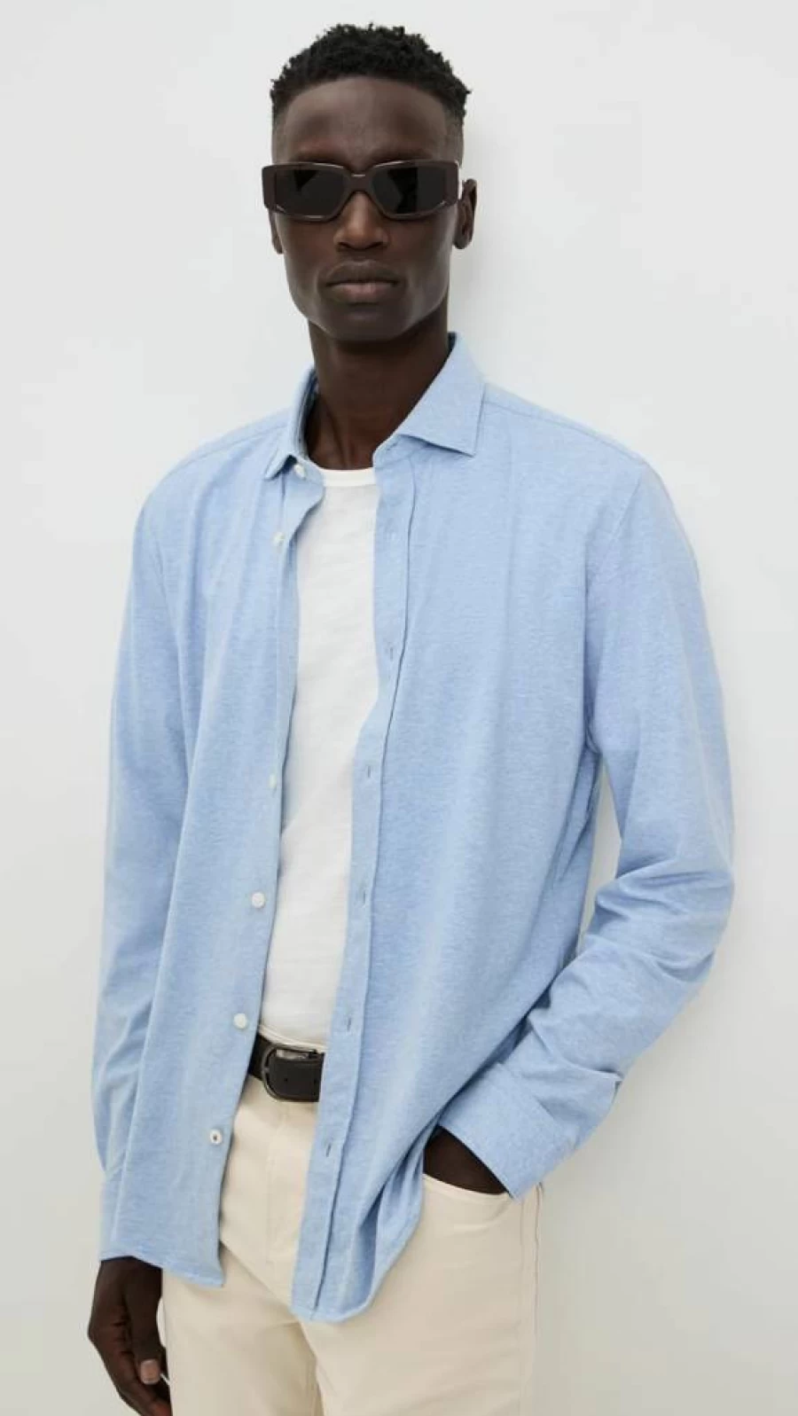 BOSS Men's Roan Jersey Button-Down Shirt Casual Long Sleeve Top