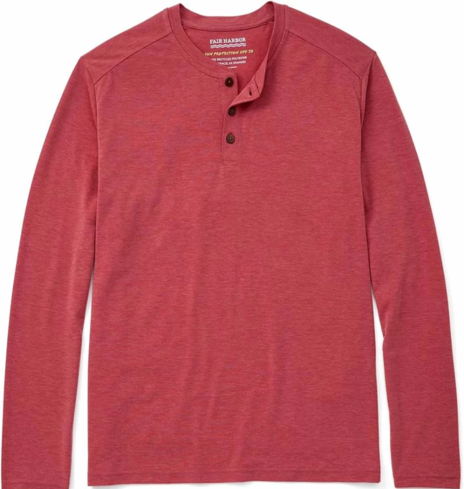 Fair Harbor Men's Seabreeze Henley Long Sleeve Shirt - UPF 50 Sun Protection, Soft & Lightweight Classic Top
