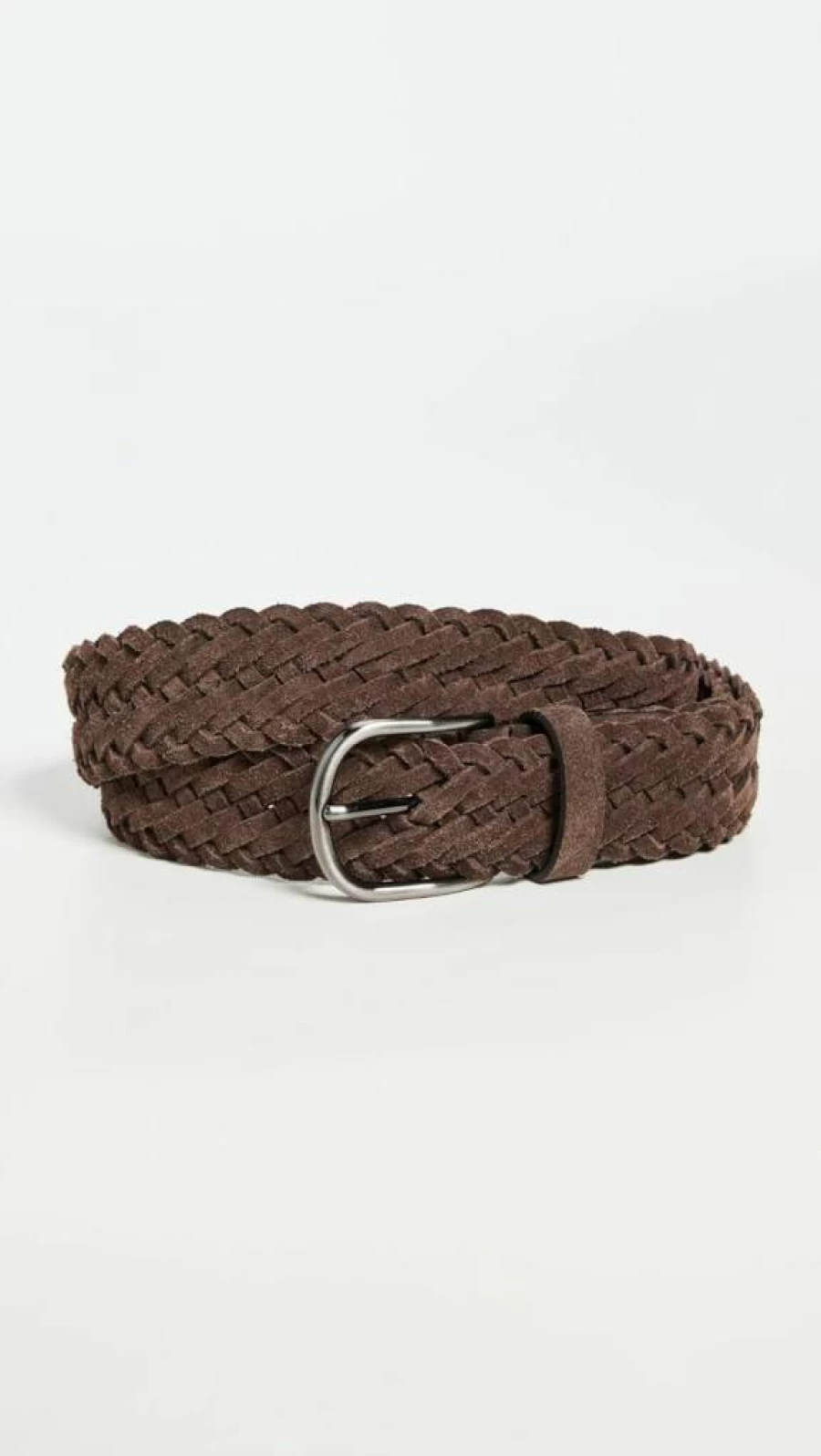 Anderson's Men's Brown Suede Leather Woven Belt - Size 34, Style M1, Casual Dress Strap