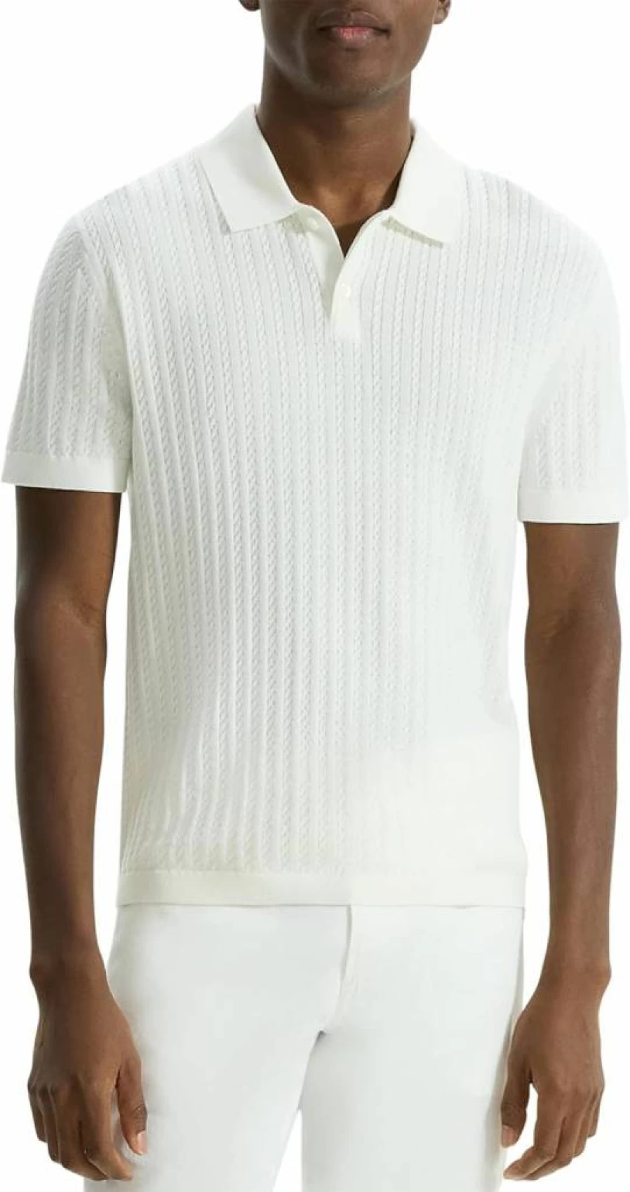 Theory Men's Textured Knit Polo Shirt - Classic Casual Style