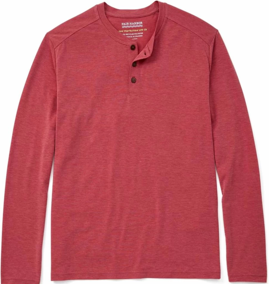 Fair Harbor Men's Seabreeze Henley Long Sleeve Shirt - UPF 50 Sun Protection, Soft Lightweight Fabric, Classic Fit