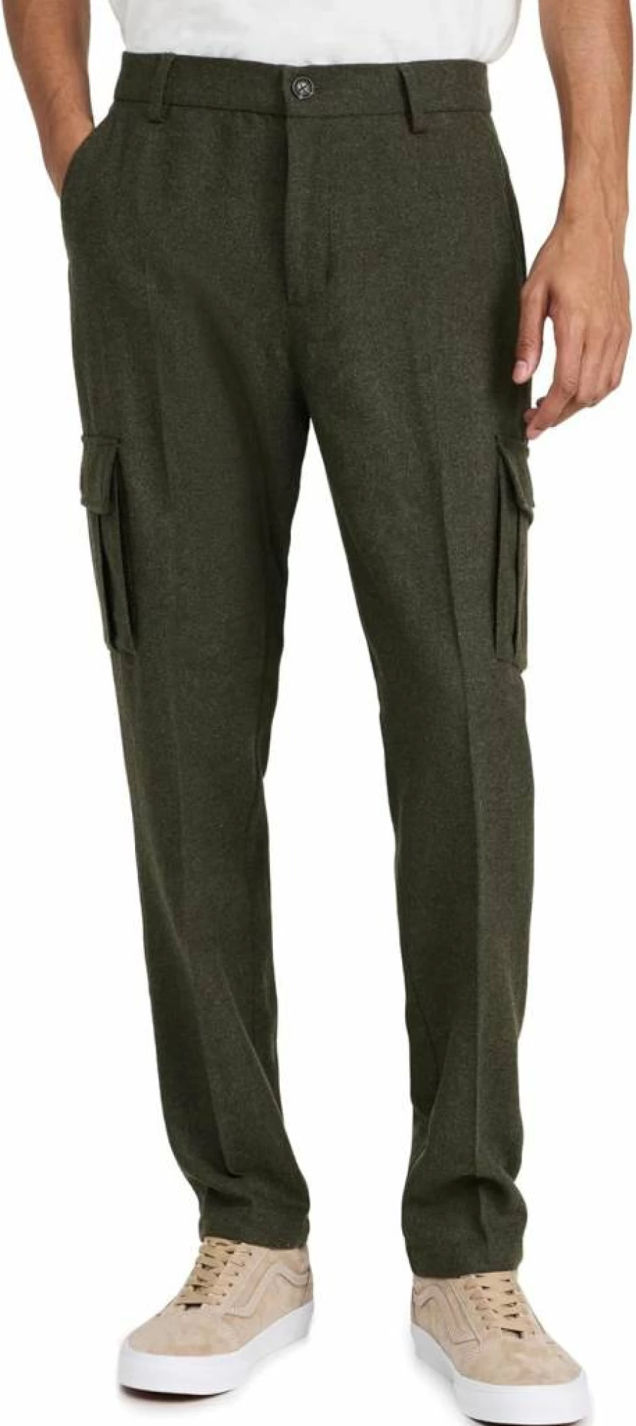 Les Deux Men's Como Regular Fit Wool Cargo Suit Pants - Premium Wool Blend Tailored Trousers for Men