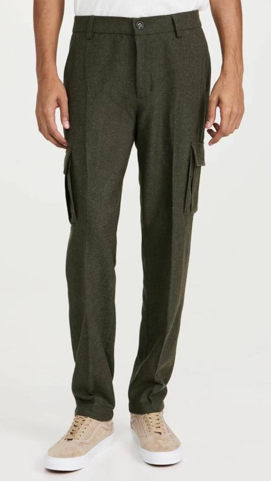 Les Deux Men's Como Regular Fit Wool Cargo Suit Pants - Premium Wool Blend Tailored Trousers for Men