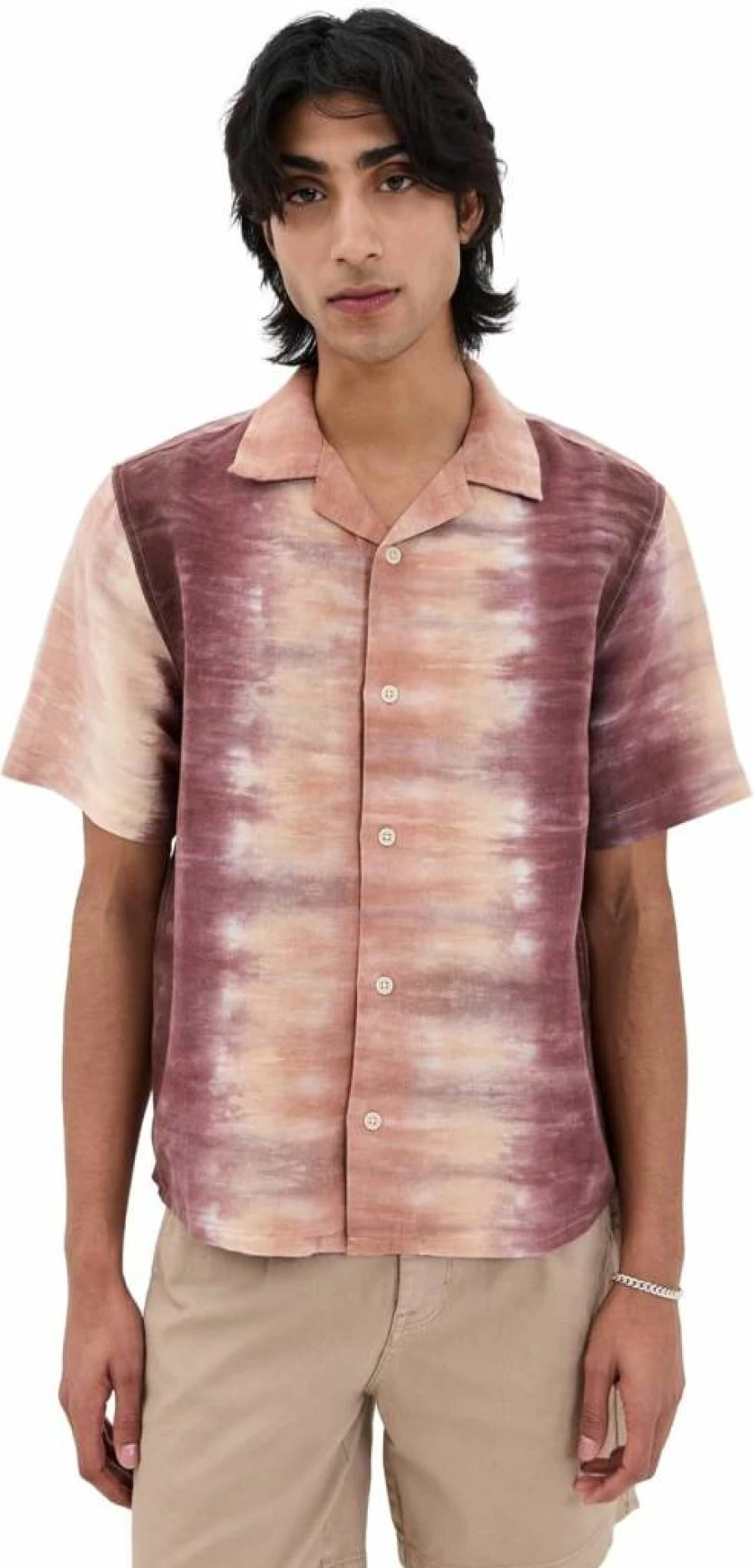 Corridor Men's Cosmic Print Bowling Shirt - Retro Short Sleeve Camp Collar Top