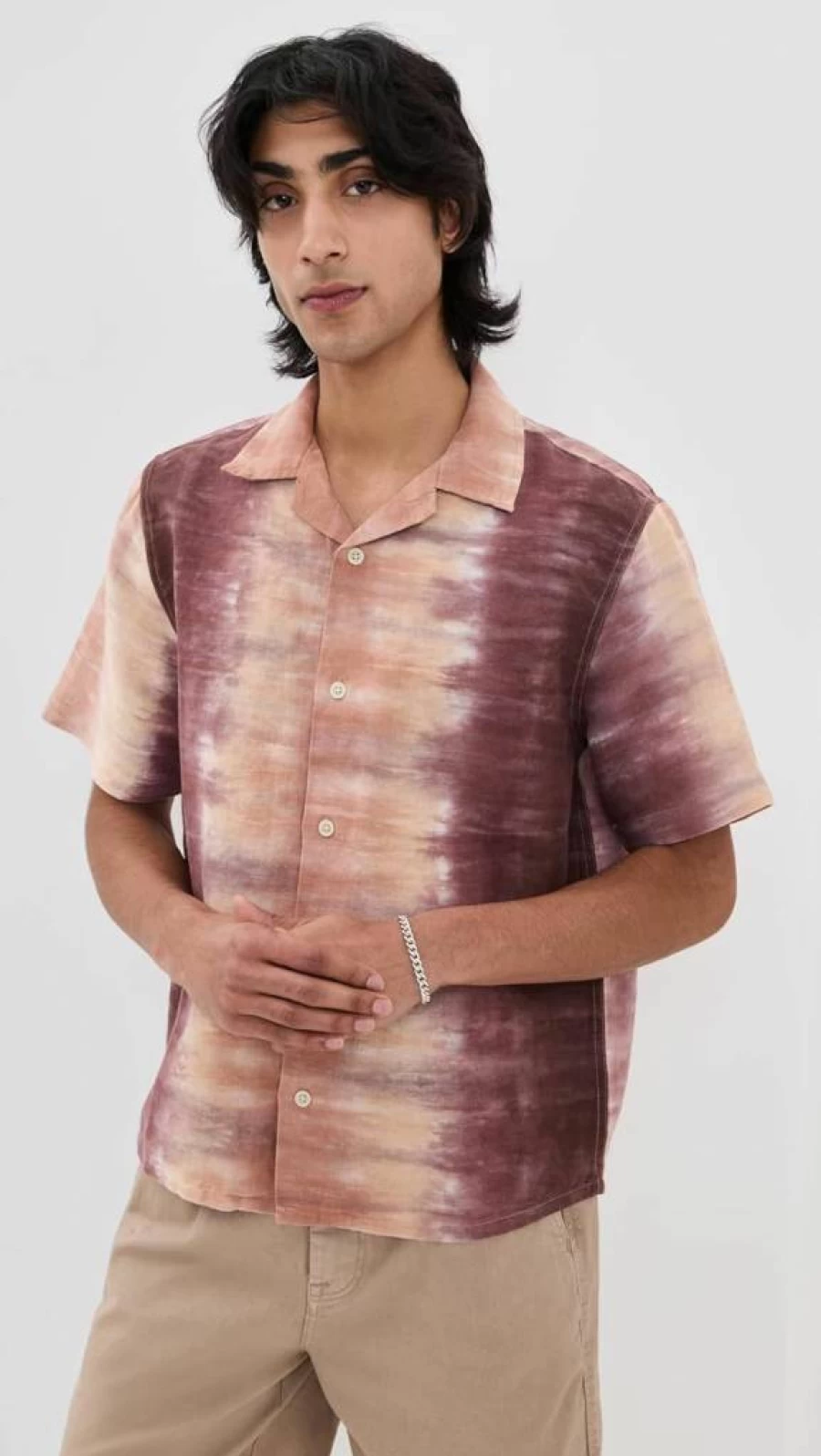 Corridor Men's Cosmic Print Bowling Shirt - Retro Short Sleeve Camp Collar Top