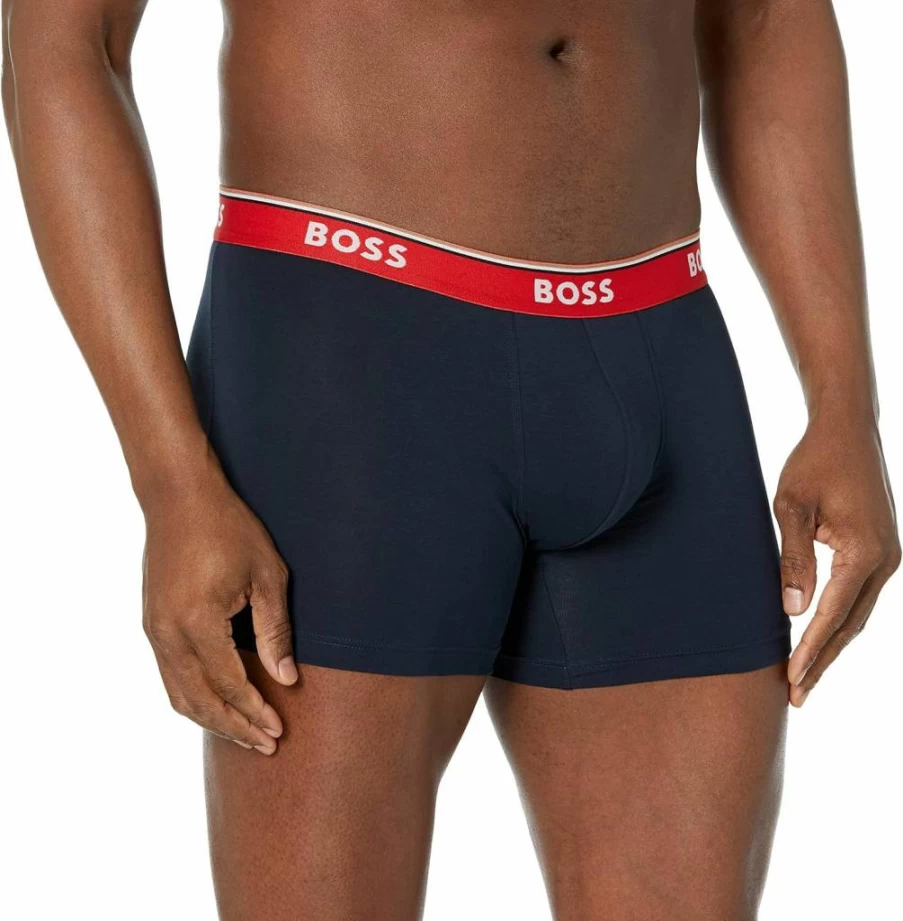 BOSS Men's Cotton Stretch Boxer Briefs 3-Pack - Comfortable Underwear Multipack