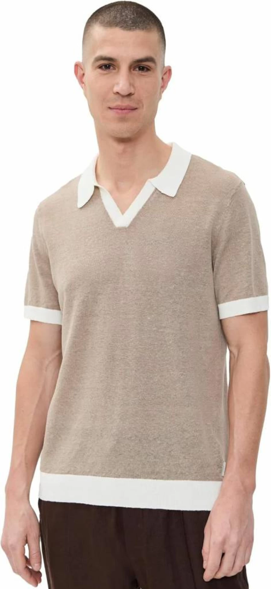 Onia Men's Linen Johnny Collar Polo Sweater - Breathable Summer Knit Top