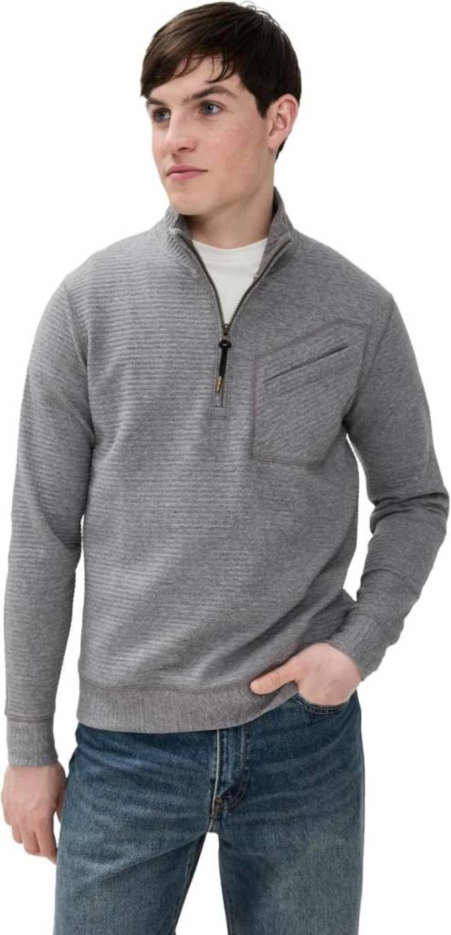 Billy Reid Men's Quilted Half-Zip Jacket | Lightweight Insulated Pullover
