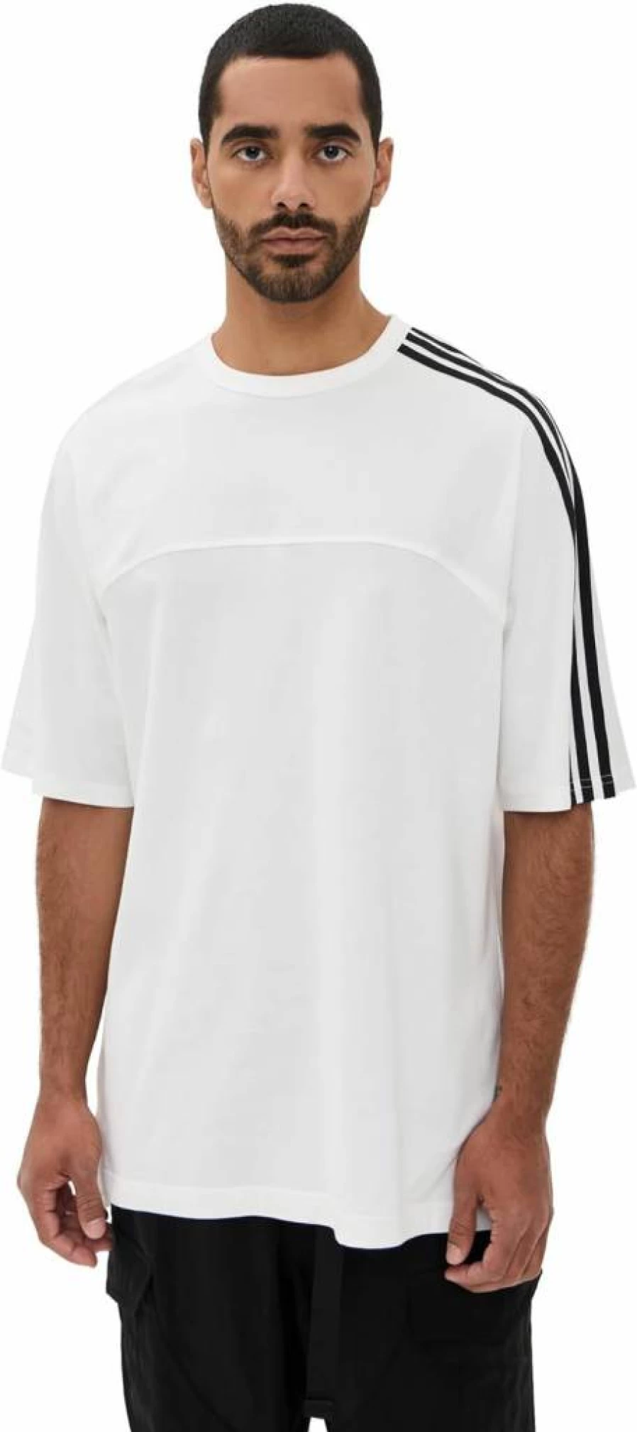 Y-3 Men's Classic 3 Stripes Cotton Short Sleeve T-Shirt