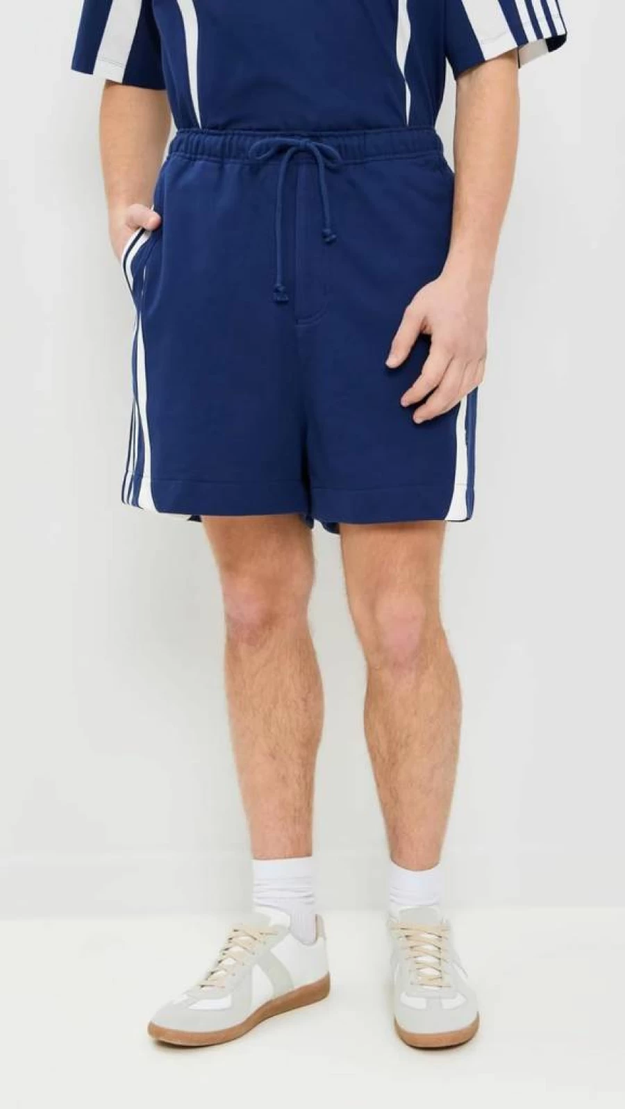 Y-3 Men's 4" French Terry Cutline Shorts - Black Athletic Shorts for Running & Training