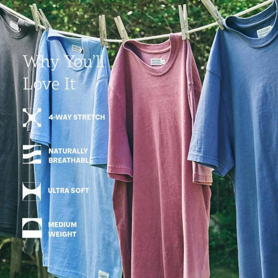 Fair Harbor Men's Saltaire Tee - Vintage Washed, Ultra-Soft, Breathable Cotton T-Shirt for Everyday Wear
