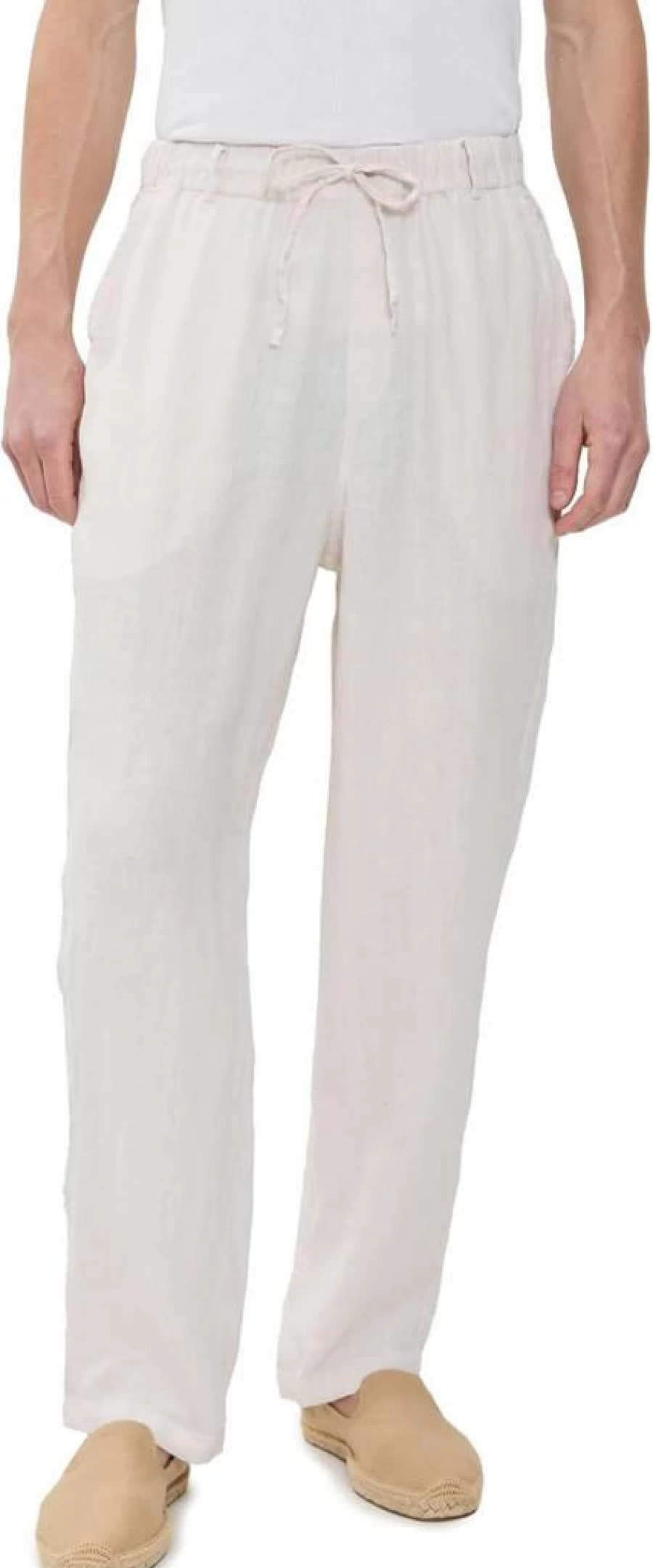 Bather Men's Premium Linen Pants with Pearl Accents for Casual Comfort