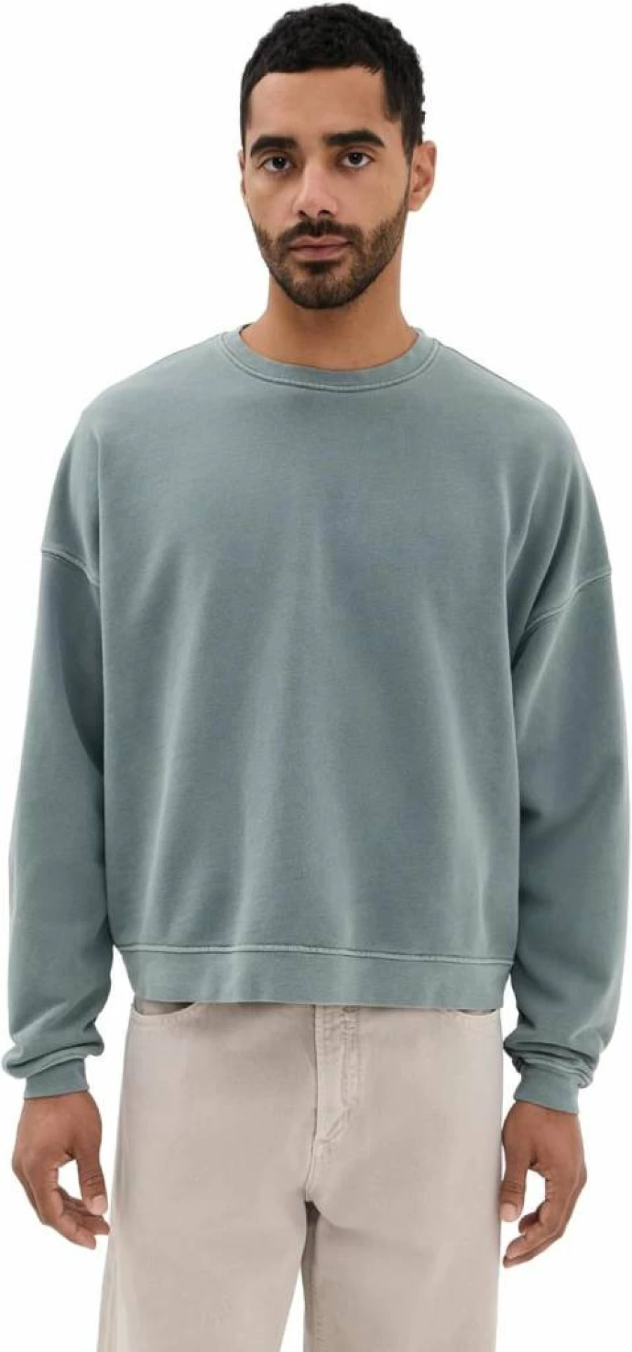 ASHER Men's Duster Crewneck Sweatshirt - Casual Pullover Hoodie for Men