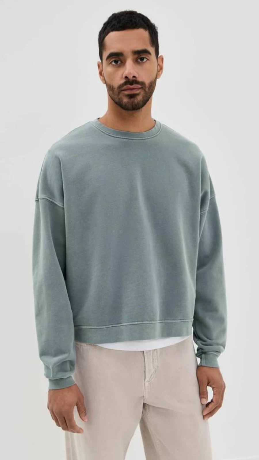 ASHER Men's Duster Crewneck Sweatshirt - Casual Pullover Hoodie for Men