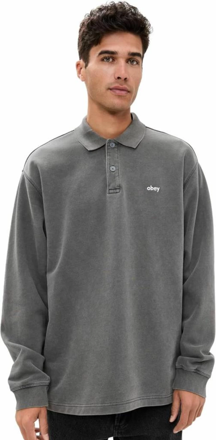 OBEY Men's Pigment Dyed Polo Shirt - Casual Short Sleeve Tee for Men