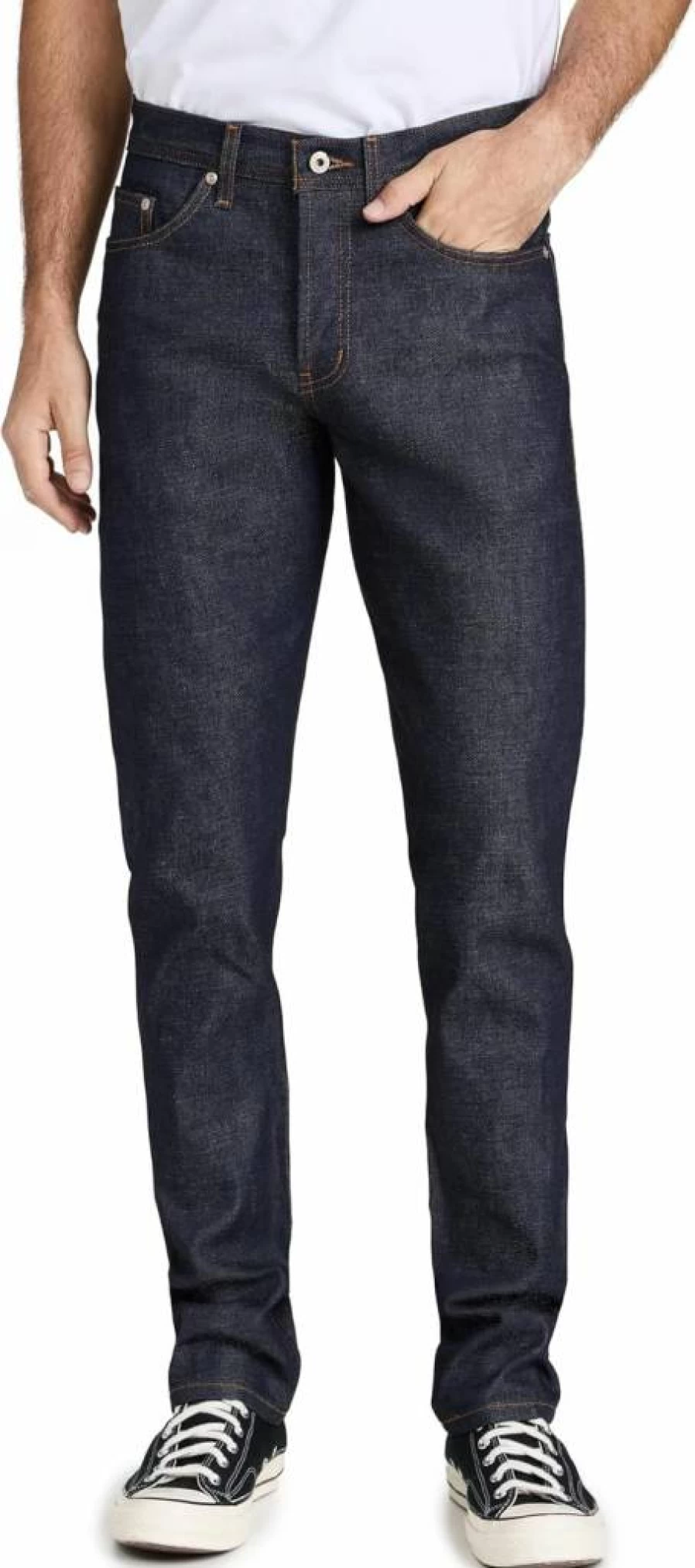 Naked & Famous Denim Men's Weird Guy Selvedge Jeans in Dirty Fade Wash - Low Rise Slim Fit Raw Denim