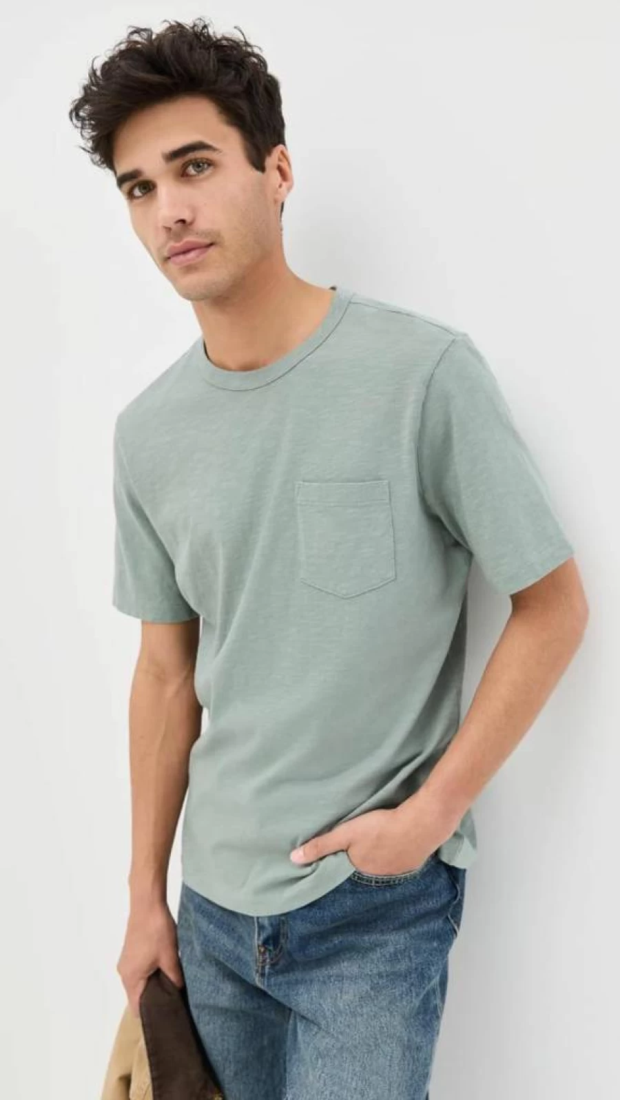 Faherty Men's Short Sleeve Pocket T-Shirt - Sunwashed Cotton Casual Tee
