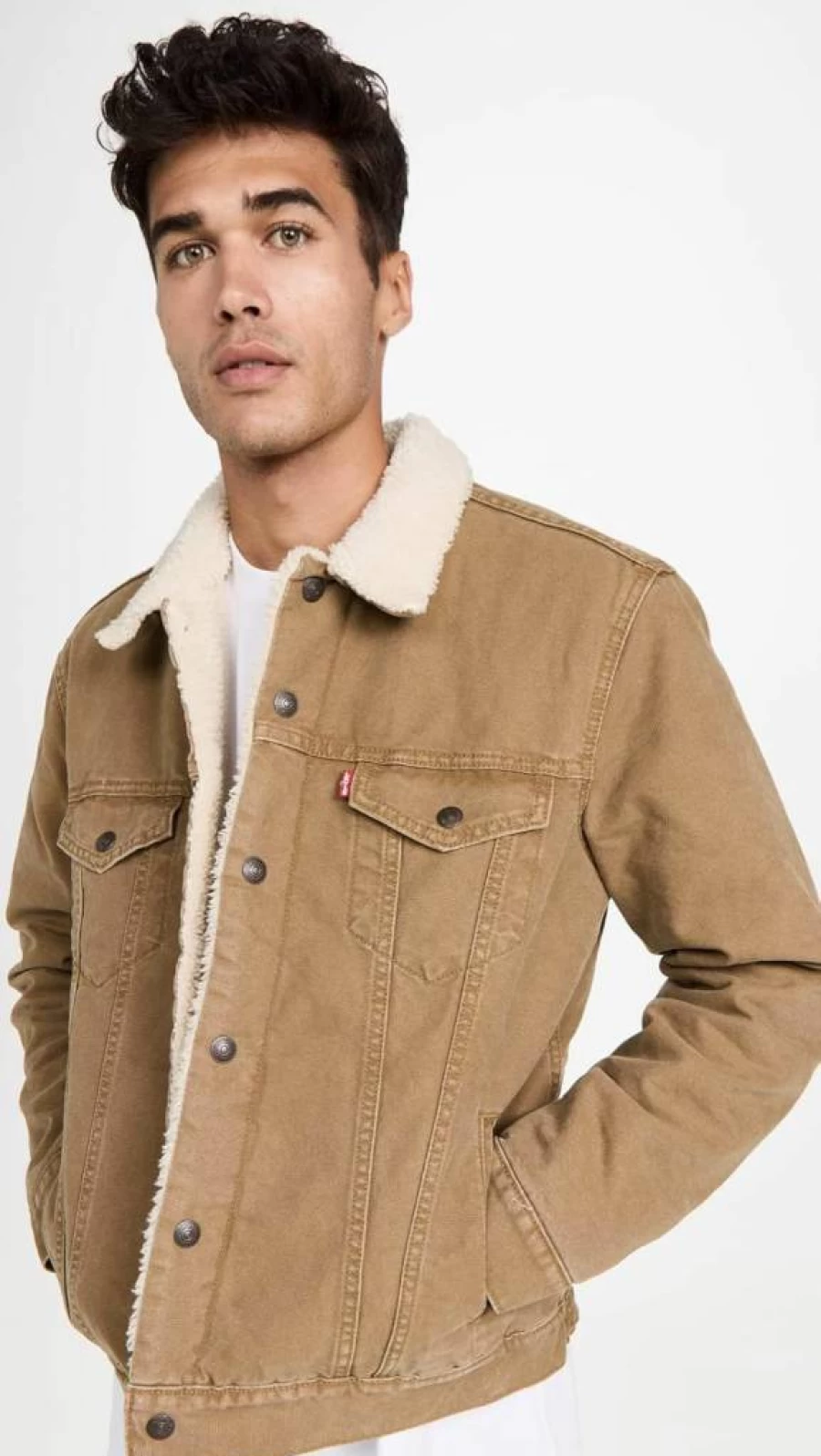 Levi's Men's Sherpa Lined Denim Trucker Jacket - Warm Fleece Lined Vintage Style Coat