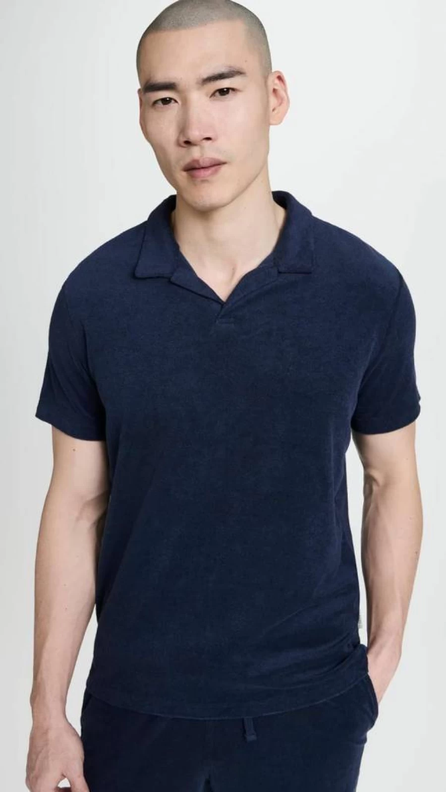 Onia Men's Terry Cloth Johnny Collar Polo Shirt for Men