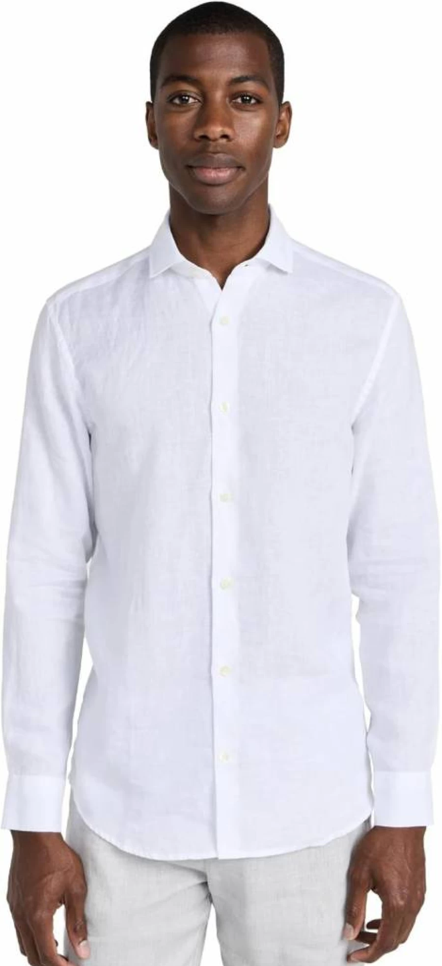 Frescobol Carioca Men's Antonio Linen Shirt – Lightweight Breathable Summer Casual Wear
