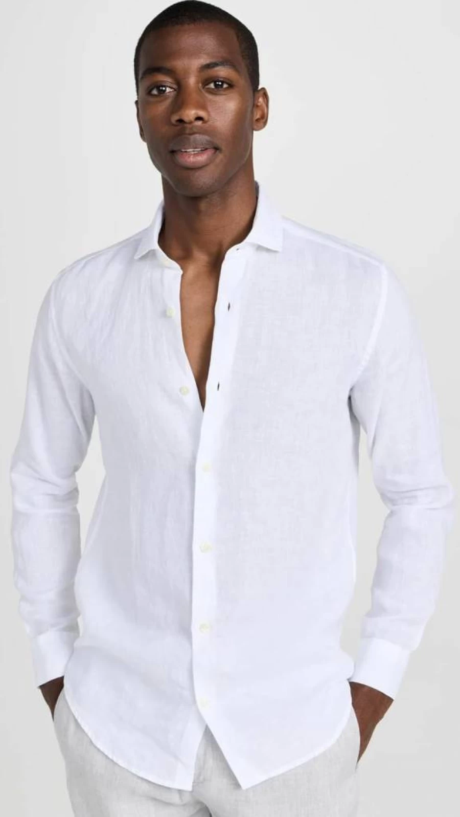 Frescobol Carioca Men's Antonio Linen Shirt – Lightweight Breathable Summer Casual Wear